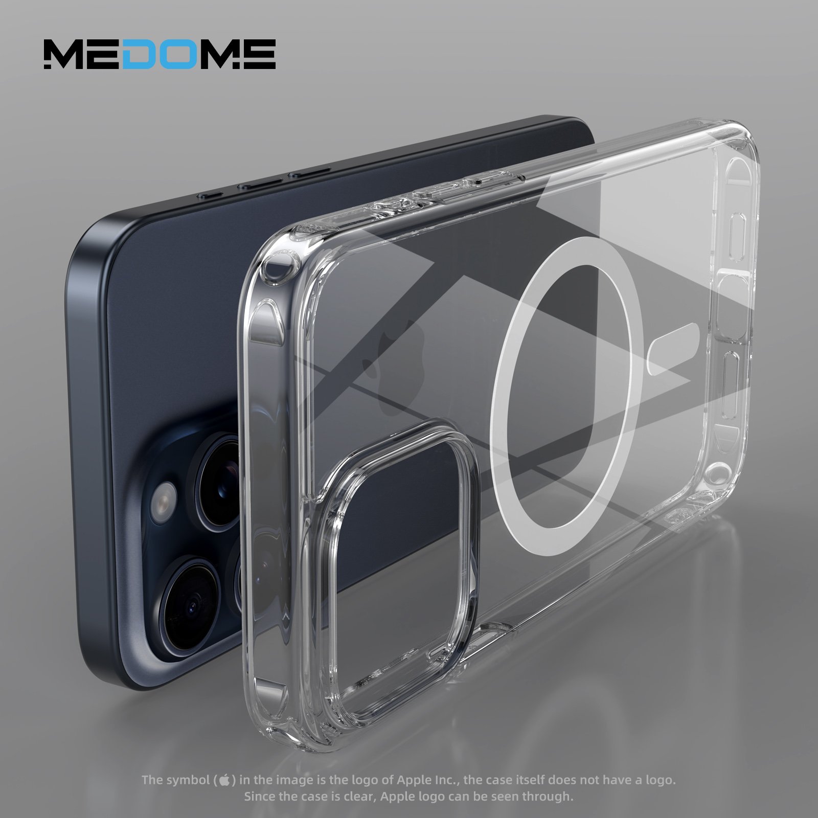 Medome For iPhone 12 Case Hybrid Clear TPU PC Magnetic Mobile Phone Case For iPhone 15 Pro Max Cover For iPhone 16 11 14 Pro Max