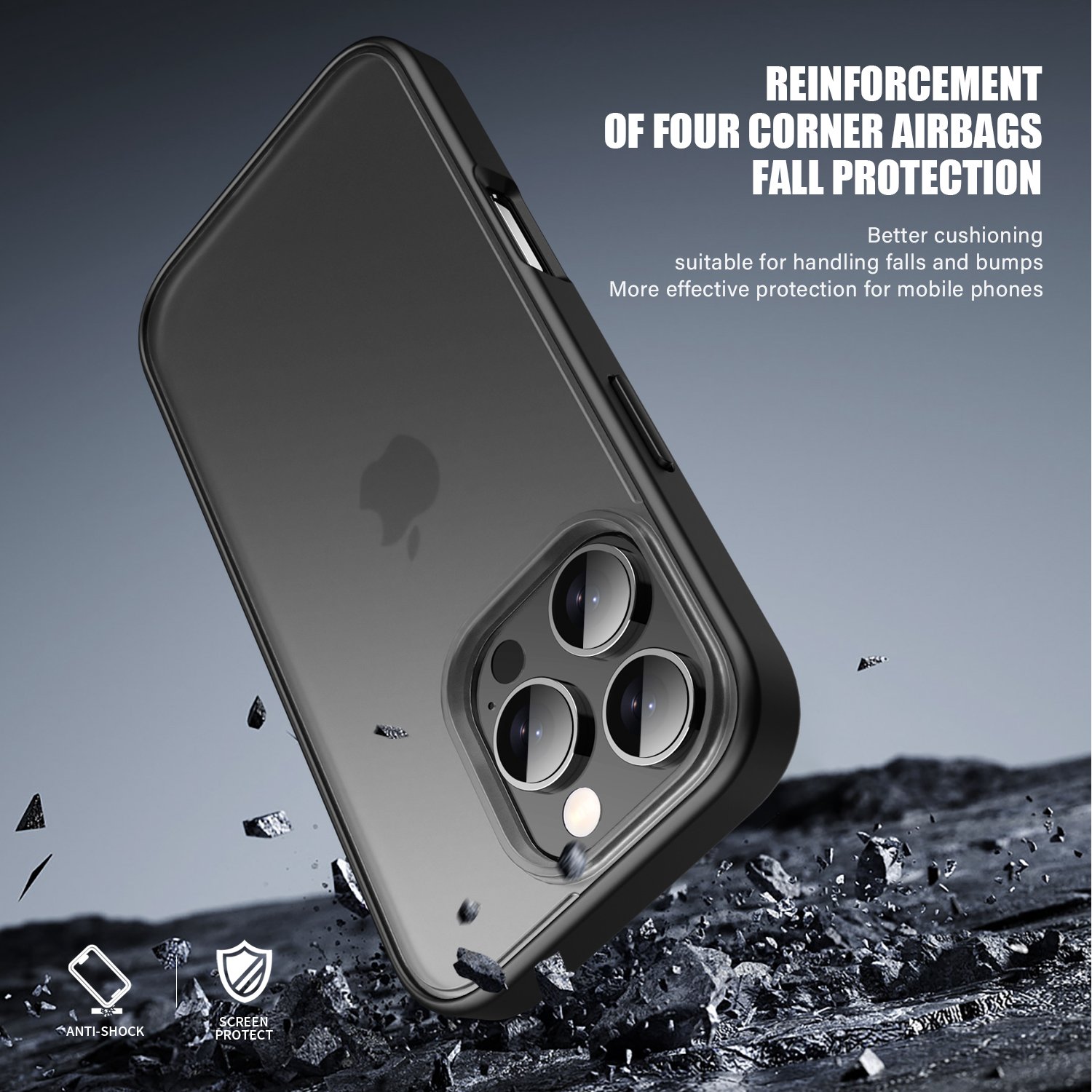 for iPhone 16 pro max Mobile Phone Case Frosted matte pc tpu hard cover for iphone16 15 14 2024