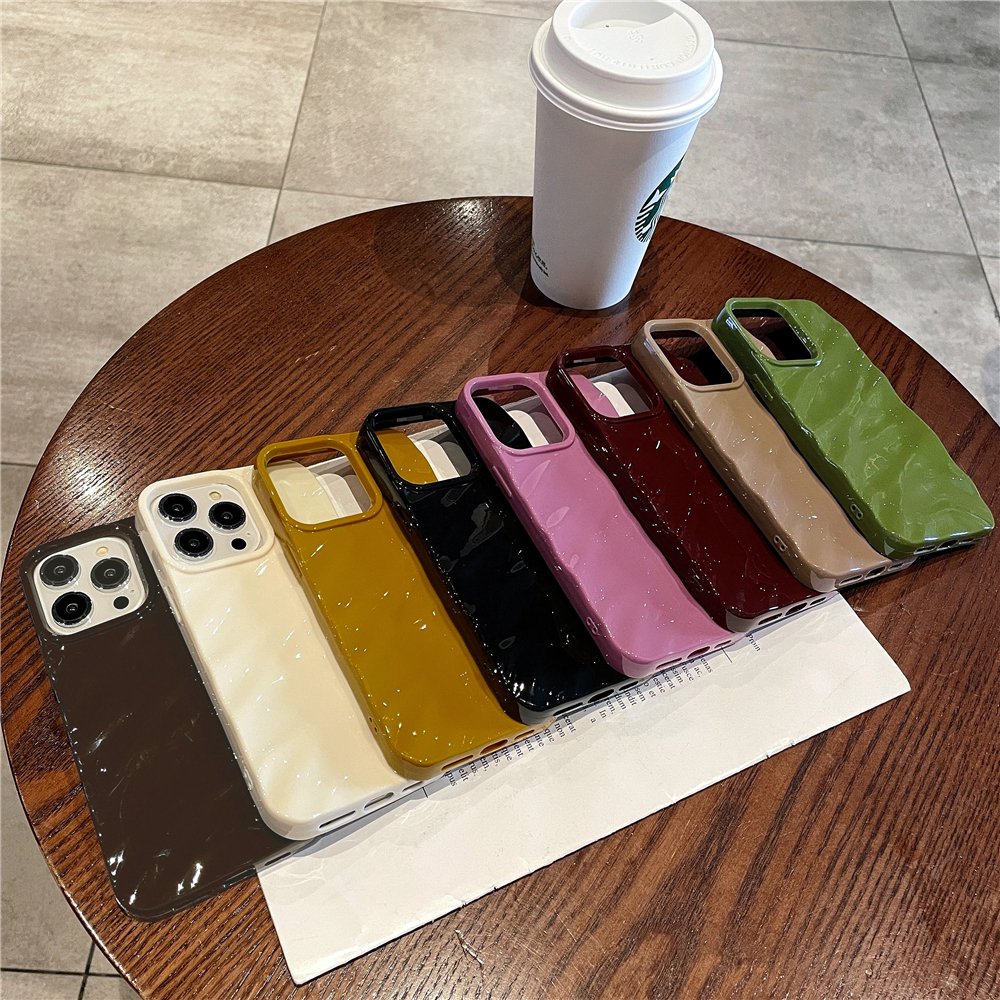 For iphone 16 case Luxury Curly 3D Wavy Pattern Candy Color Phone Case For iPhone 16 15 Pro Max Soft Shockproof Cover