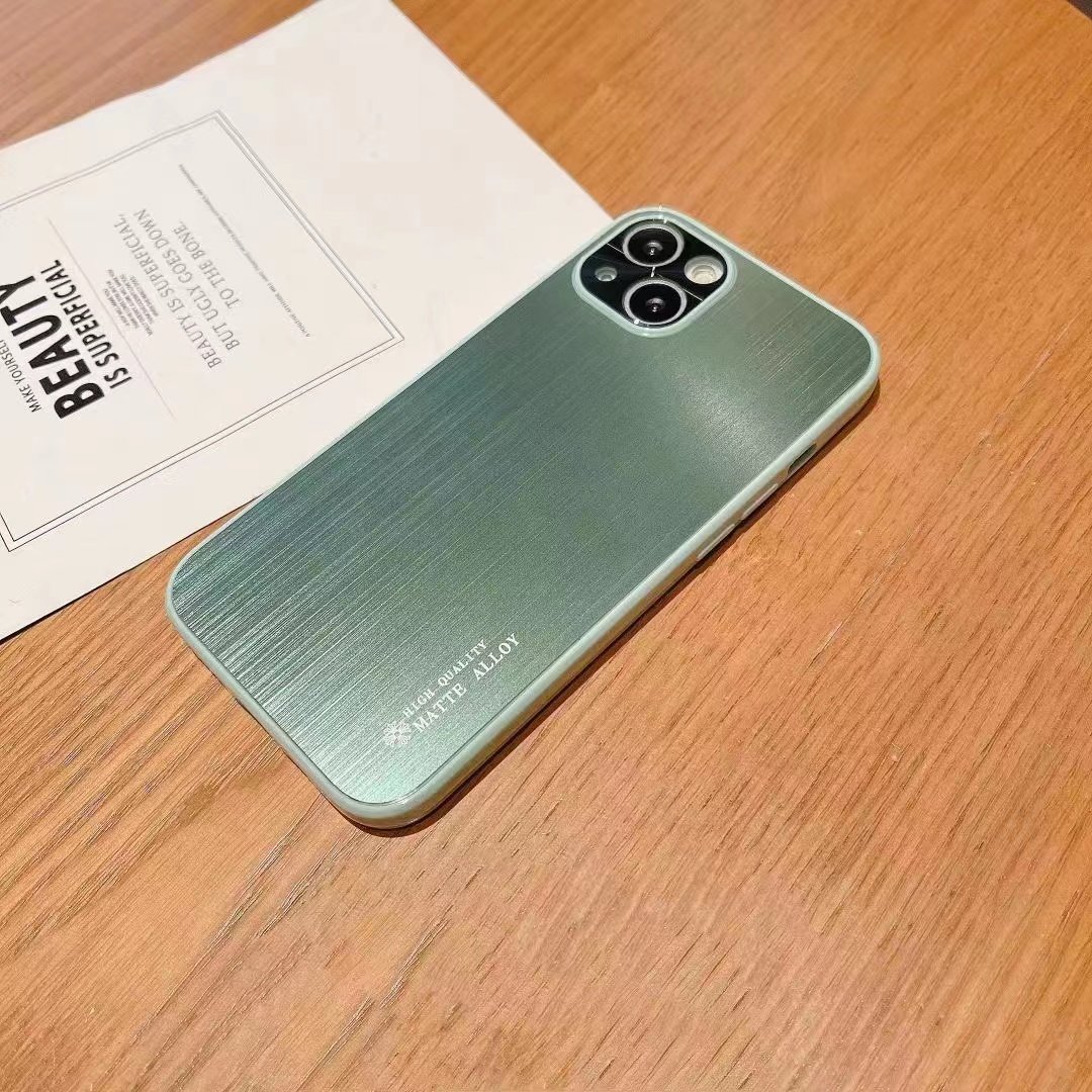 Metal Aluminum Matte Alloy Candy Summer Color Mobile Phone case for Iphone 13 Pro Max Strong Hard Armor Anti-fall Phone Cover