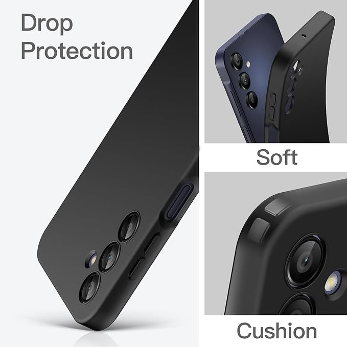 Shockproof Tpu Phone Case For Samsung Galaxy A05 A1 A25 A35 A55 4g 5gThin Soft Black Transparent Mobile Phone Case