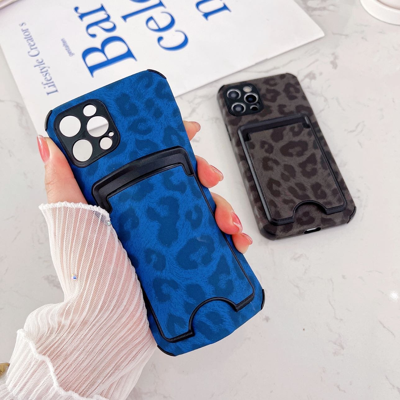 Manufacture Factory Supply Colorful Credit Card Slot Leather Mobile Phone Case Back Cover For Iphone 11 12 13 14 Pro Max