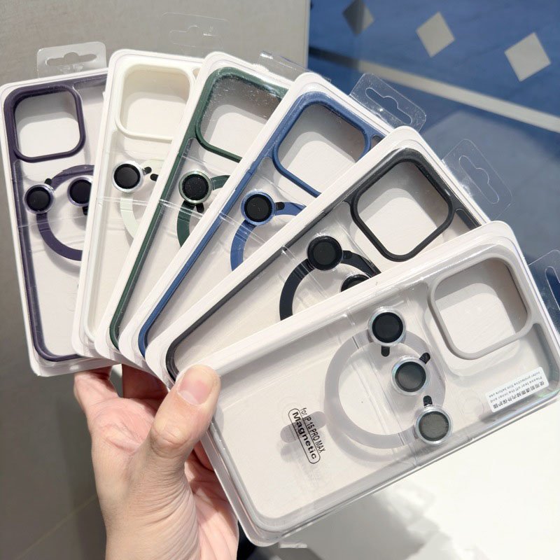 Retail Package with Camera Glass Lens Mobile Phone Cases for iPhone 15 14 13 12 11 16 pro max Acrylic Hard Back Cover