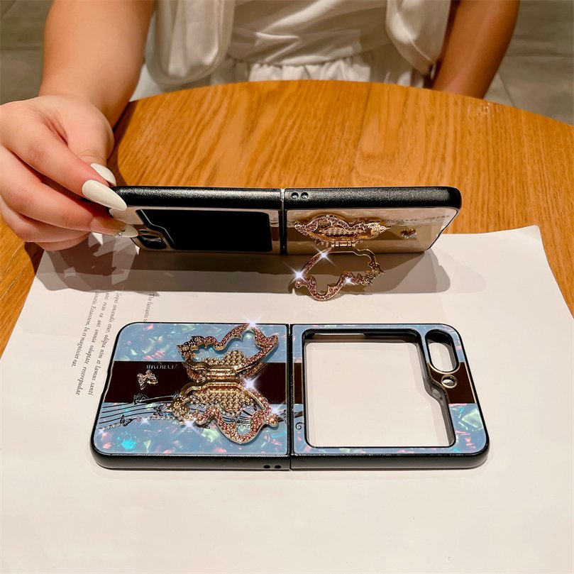 For Samsung Z flip 6 New Design Bling Cute Diamond Butterfly Cell Phone Mobile Phone Case For Samsung Z flip 3 Z flip 5