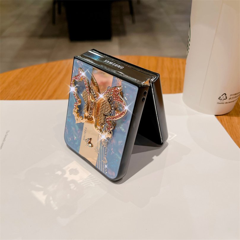 For Samsung Z flip 6 New Design Bling Cute Diamond Butterfly Cell Phone Mobile Phone Case For Samsung Z flip 3 Z flip 5