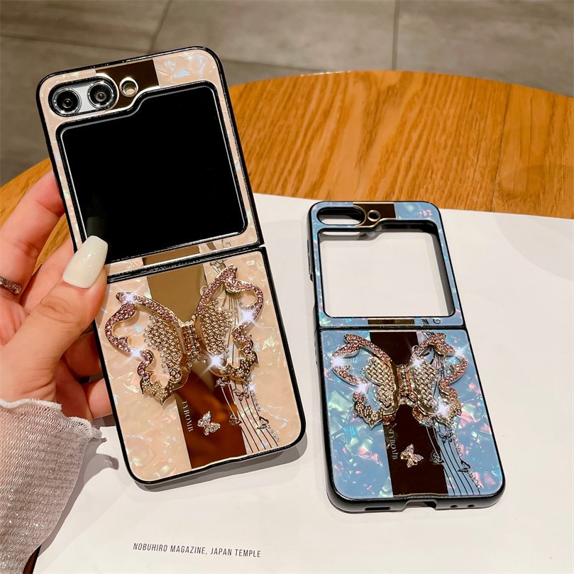 For Samsung Z flip 6 New Design Bling Cute Diamond Butterfly Cell Phone Mobile Phone Case For Samsung Z flip 3 Z flip 5