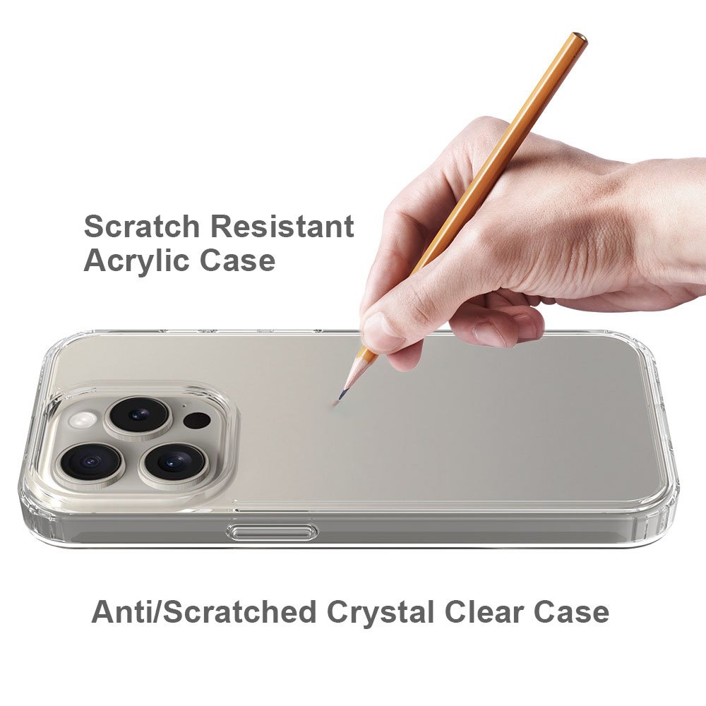Hot Selling Shockproof Anti Scratch Clear Phone Cases For iPhone 15 Pro Transparent crystal Hard Acrylic TPU Case