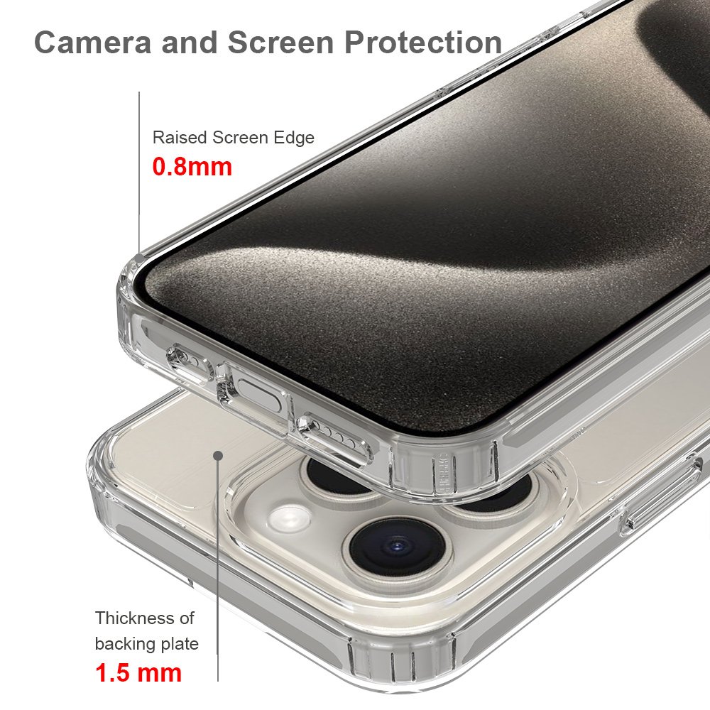 Hot Selling Shockproof Anti Scratch Clear Phone Cases For iPhone 15 Pro Transparent crystal Hard Acrylic TPU Case