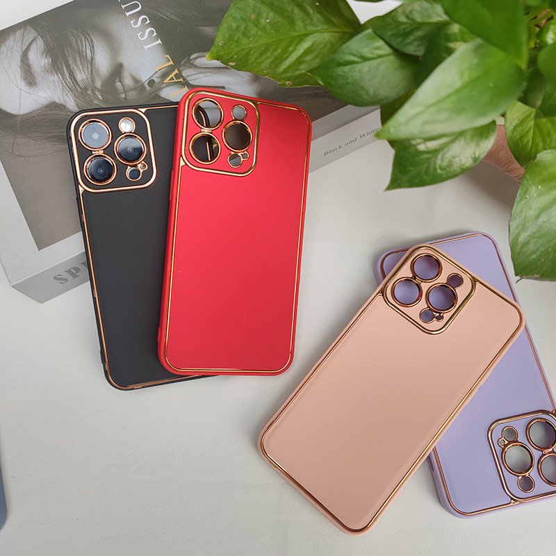 Wholesale Luxury Shockproof Plating Leather Mobile phone Case for iPhone 13/12 /11 Pro Max Cover For iPhone 15/14 Pro Max Case