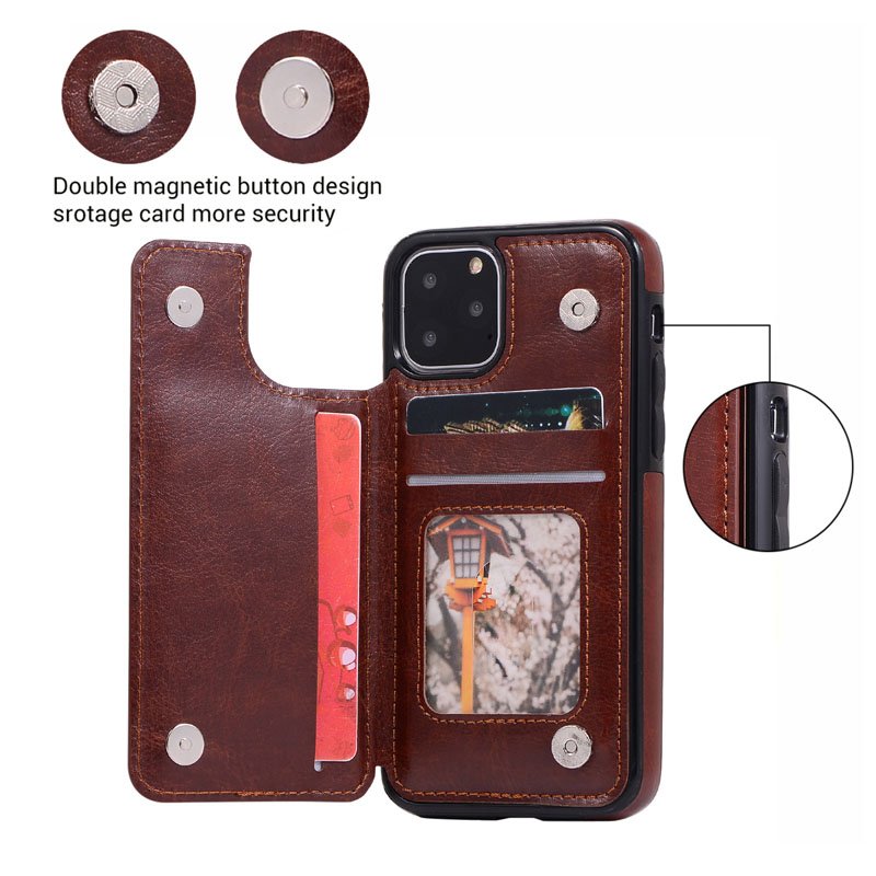 2024 Luxury Design for iPhone 13 12 11 Card Slots Wallet Back Cover Flip PU Leather Mobile Phone Case for iPhone 14 15 16