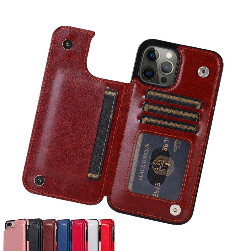 2024 Luxury Design for iPhone 13 12 11 Card Slots Wallet Back Cover Flip PU Leather Mobile Phone Case for iPhone 14 15 16