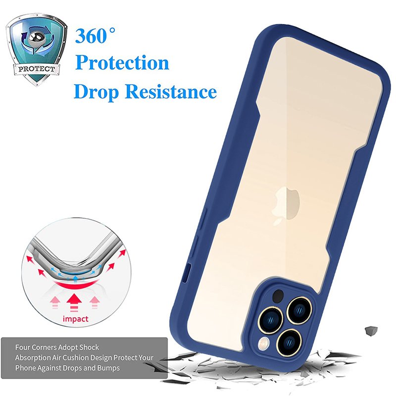Wholesale Double Sided 360 Full Protection Transparent Phone Case for iPhone 13 Pro Mobile Phone Cover with Screen Protector