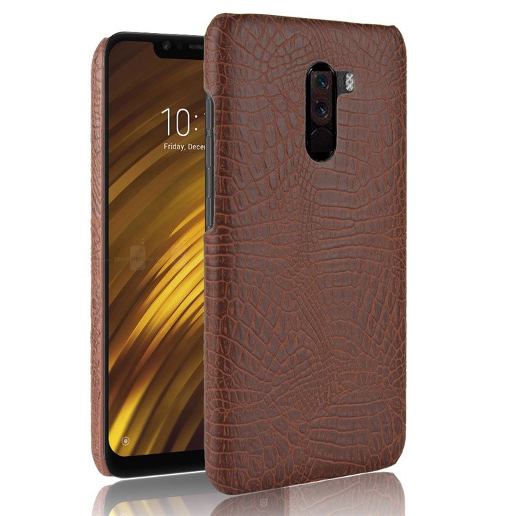 Shockproof Pc Leather Mobile Phone Case For Xiaomi Pocophone F1,For Xiaomi Poco F1 Case Cover With Crocodile Face