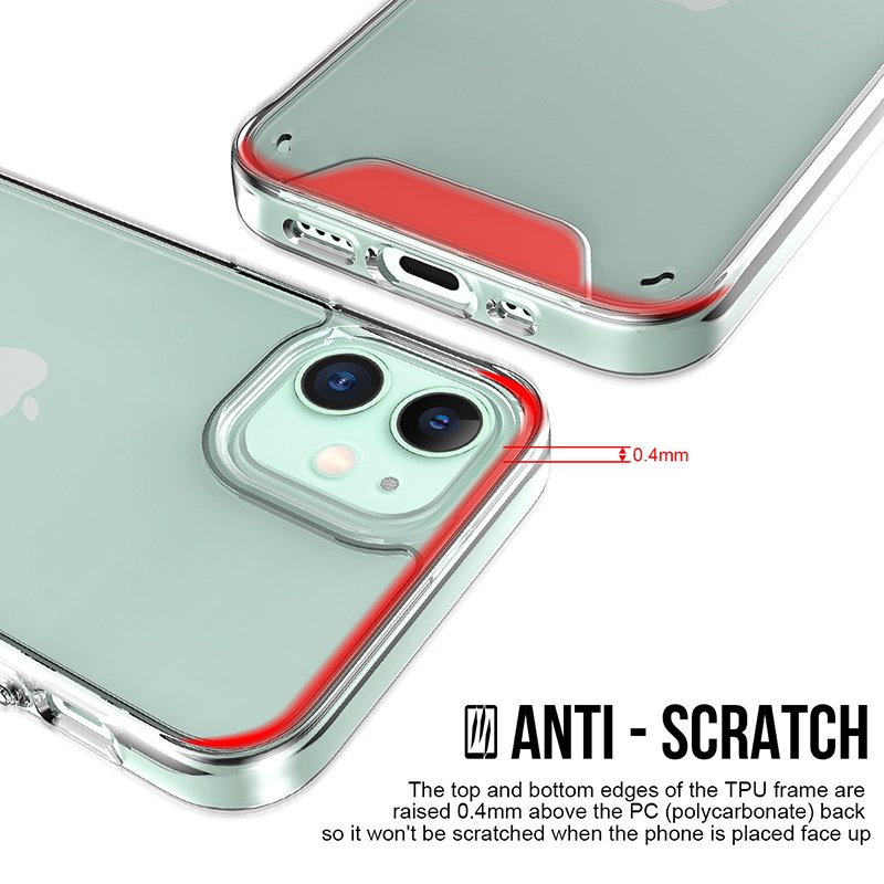 Custom 3D printed shockproof Clear TPU PC phone case with independent buttons for iPhone 13 14 15