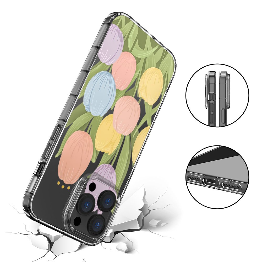 Painted Flower wallpaper soft TPU Phone Case For iPhone 15 pro max