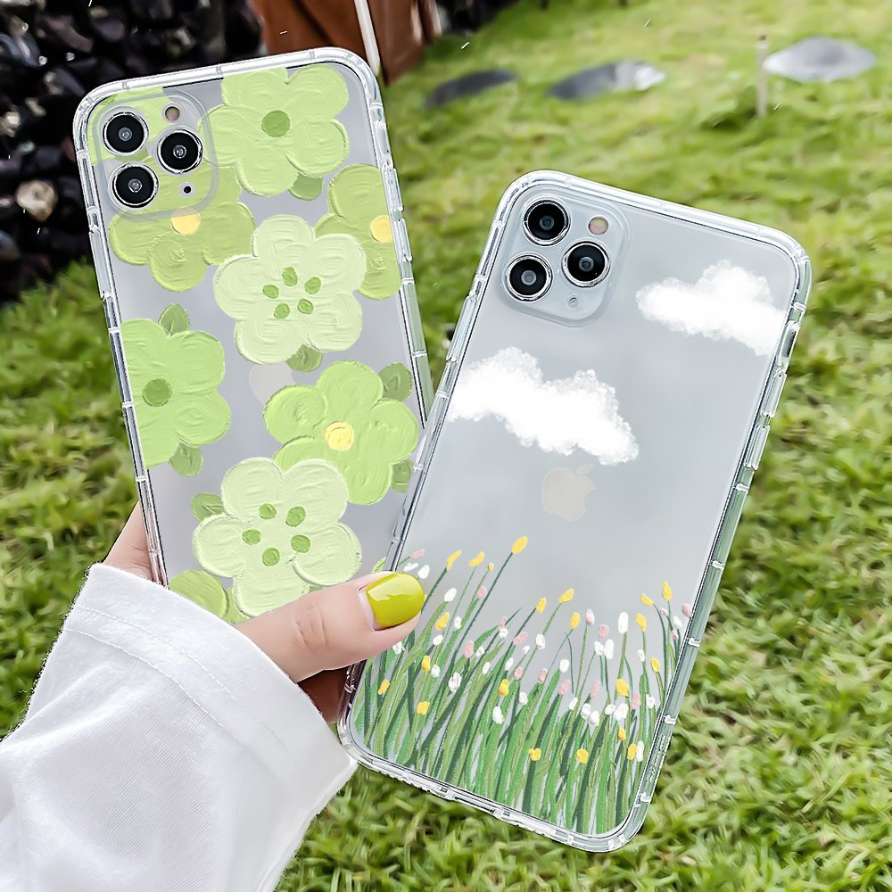 Painted Flower wallpaper soft TPU Phone Case For iPhone 15 pro max