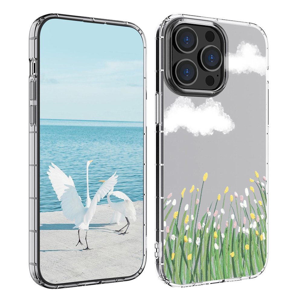 Painted Flower wallpaper soft TPU Phone Case For iPhone 15 pro max
