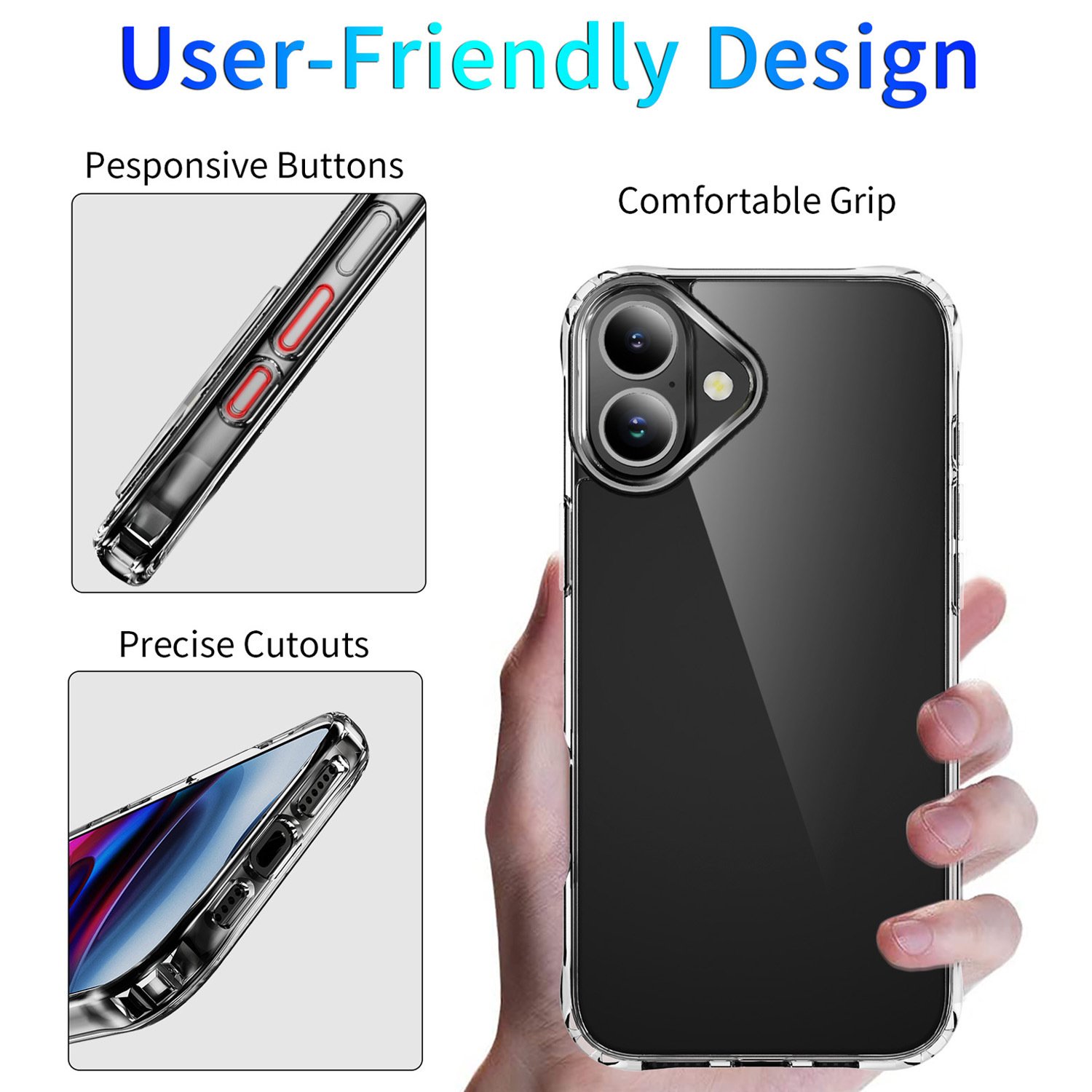 Factory Wholesale New Four-Corner Anti-Fall Acrylic Shell iPhone16 Wear-Resistant Mobile Phone Protective Mobile Phone Case