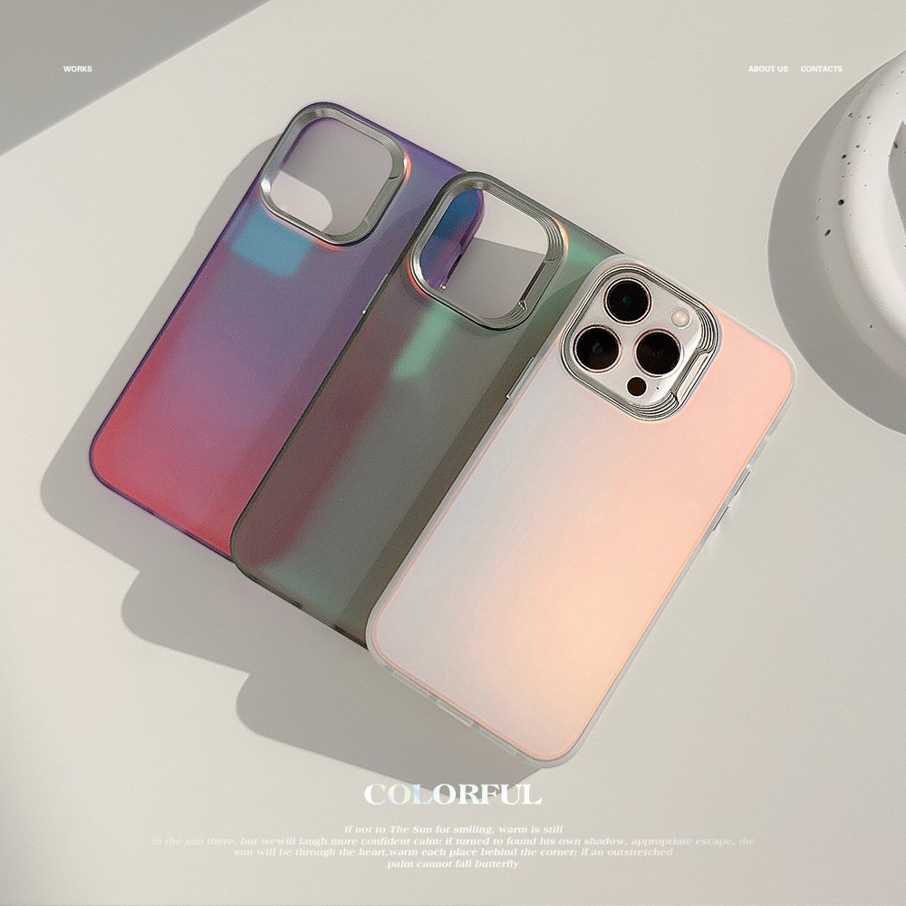 Laser Gradient Dazzling Phone Case For iPhone 15 14 13 Pro Max Plus Case Electroplated All-inclusive Fall Protection Case