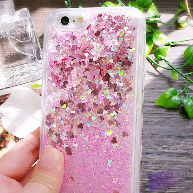 Custom Printing Bling Glitter Liquid Clear Floating Quicksand Phone Case Cover for iPhone 15 Pro 16 Liquid Glitter Phone Case