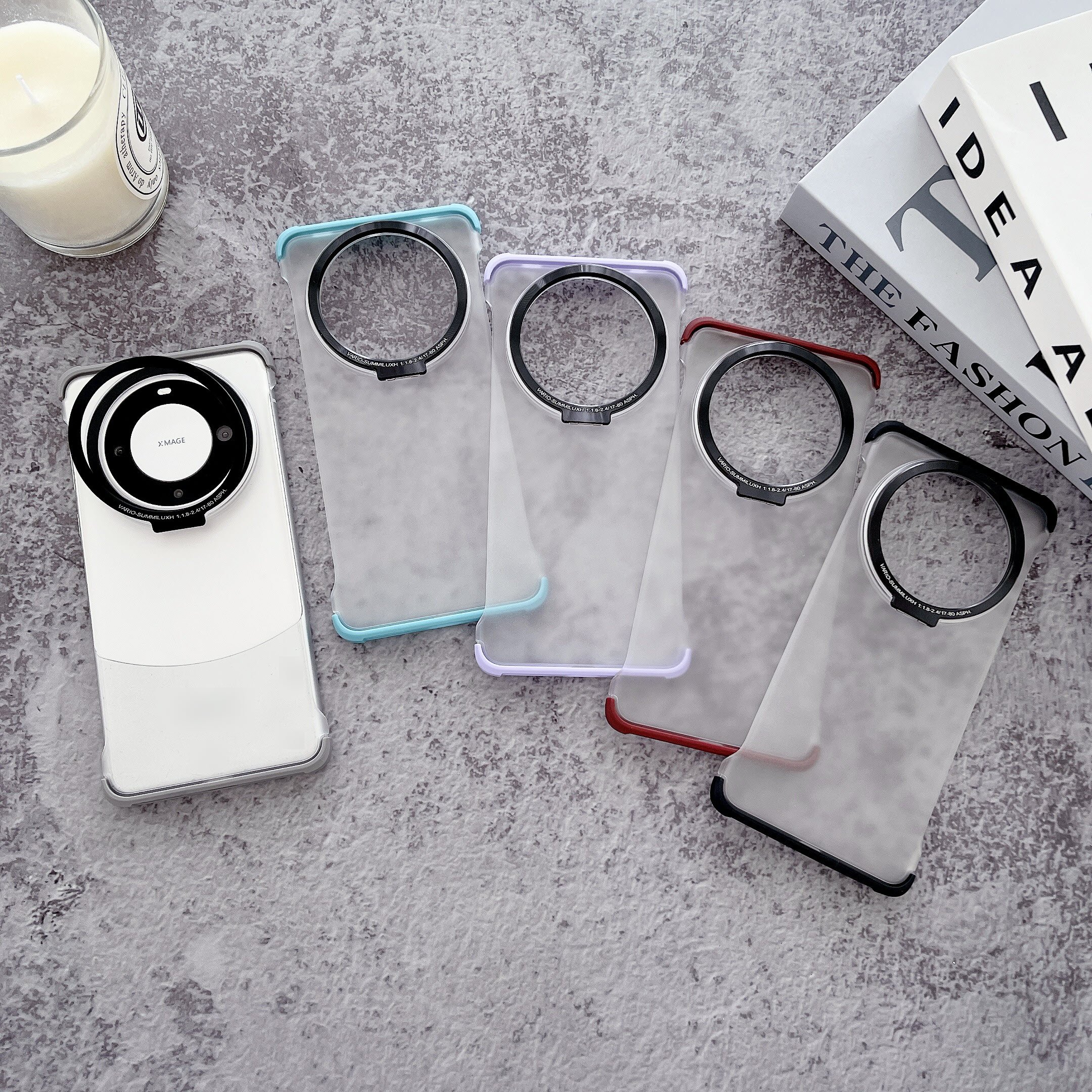 Colored Edge Hard PC Translucent Matte Waterproof and Shockproof With Magnetic Holder Mobile Phone Cases for HUAWEI Mate 60 Pro