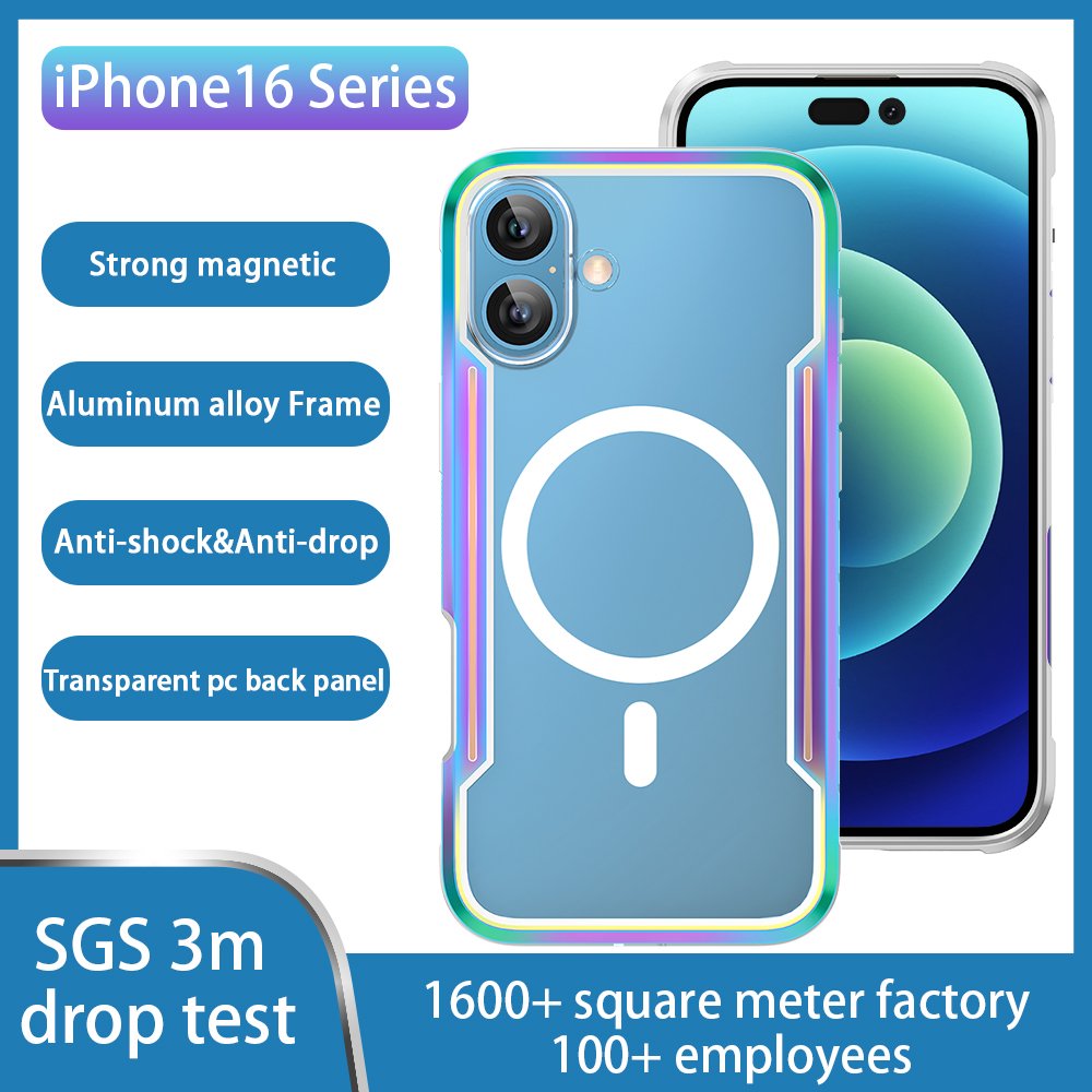 New metal anti-fall mobile phone case armor protection magnetic shockproof mobile phone case for iPhone16 15 16 plus
