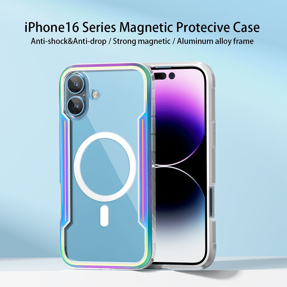 New metal anti-fall mobile phone case armor protection magnetic shockproof mobile phone case for iPhone16 15 16 plus