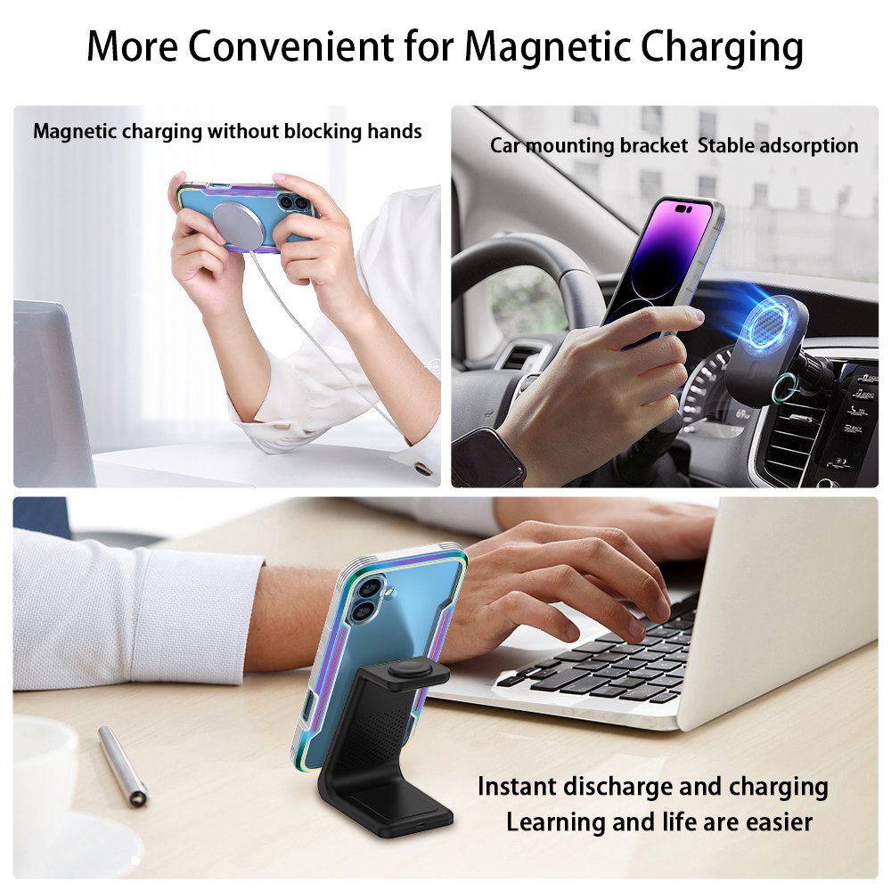 New metal anti-fall mobile phone case armor protection magnetic shockproof mobile phone case for iPhone16 15 16 plus