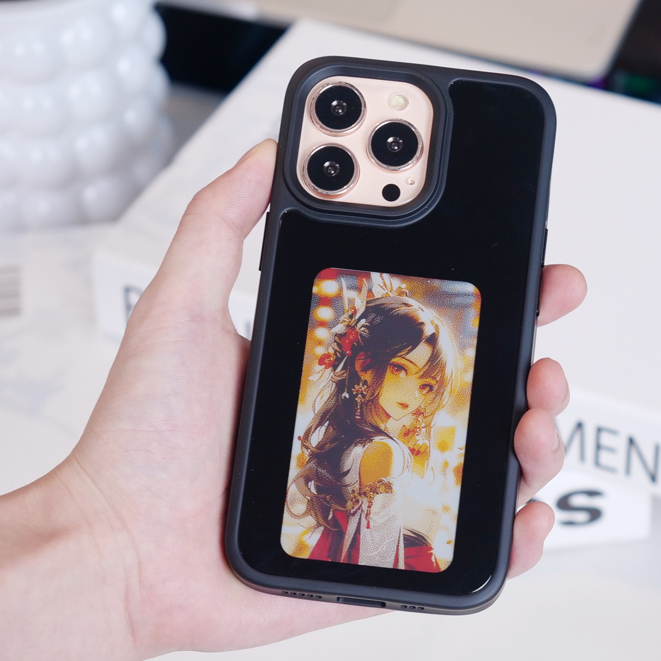 2024 New designer NFC smart E ink screen Display mobile phone case cover for iphone 15 Pro max DIY Cases 14/13