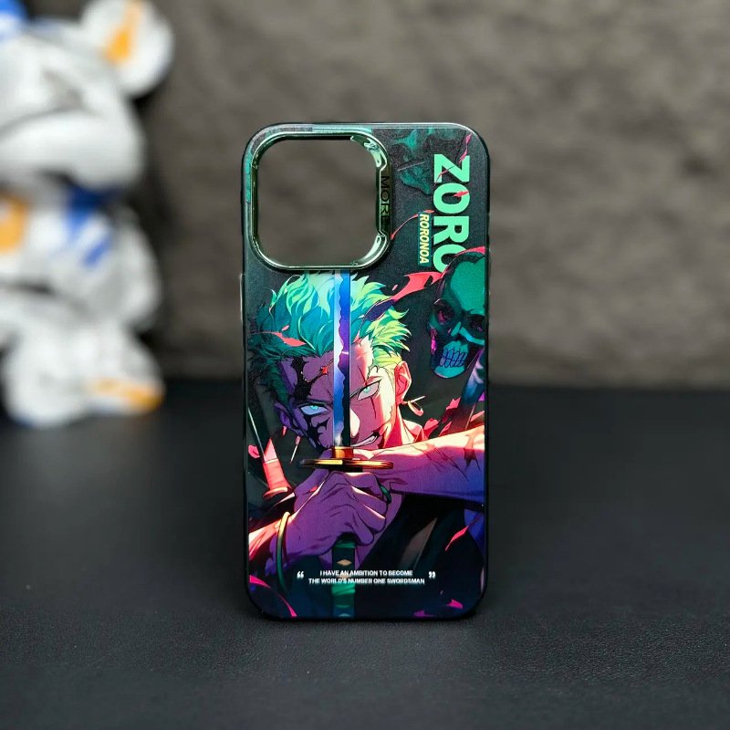 For iPhone 15 14 13 12 11 Pro Max Zoro Luffy cartoon characters animation mobile phone protective case shell cover