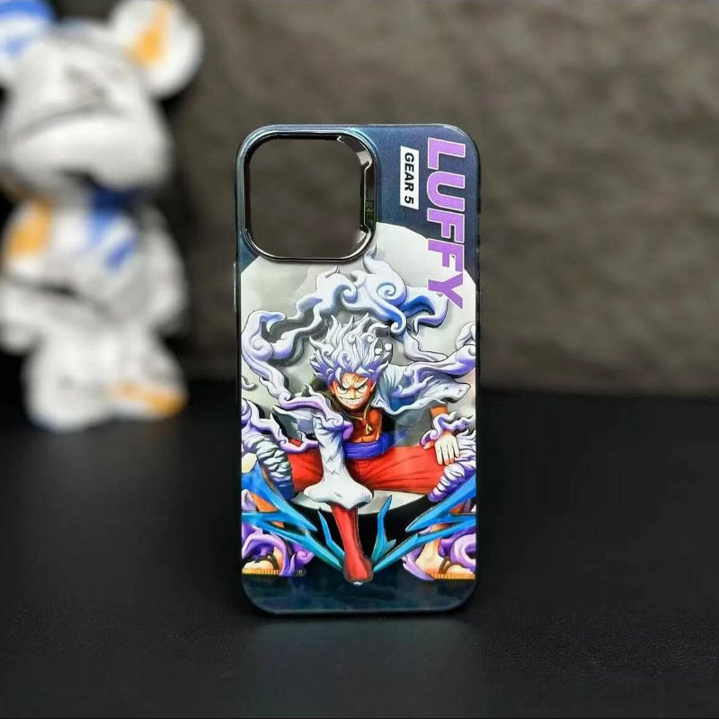 For iPhone 15 14 13 12 11 Pro Max Zoro Luffy cartoon characters animation mobile phone protective case shell cover