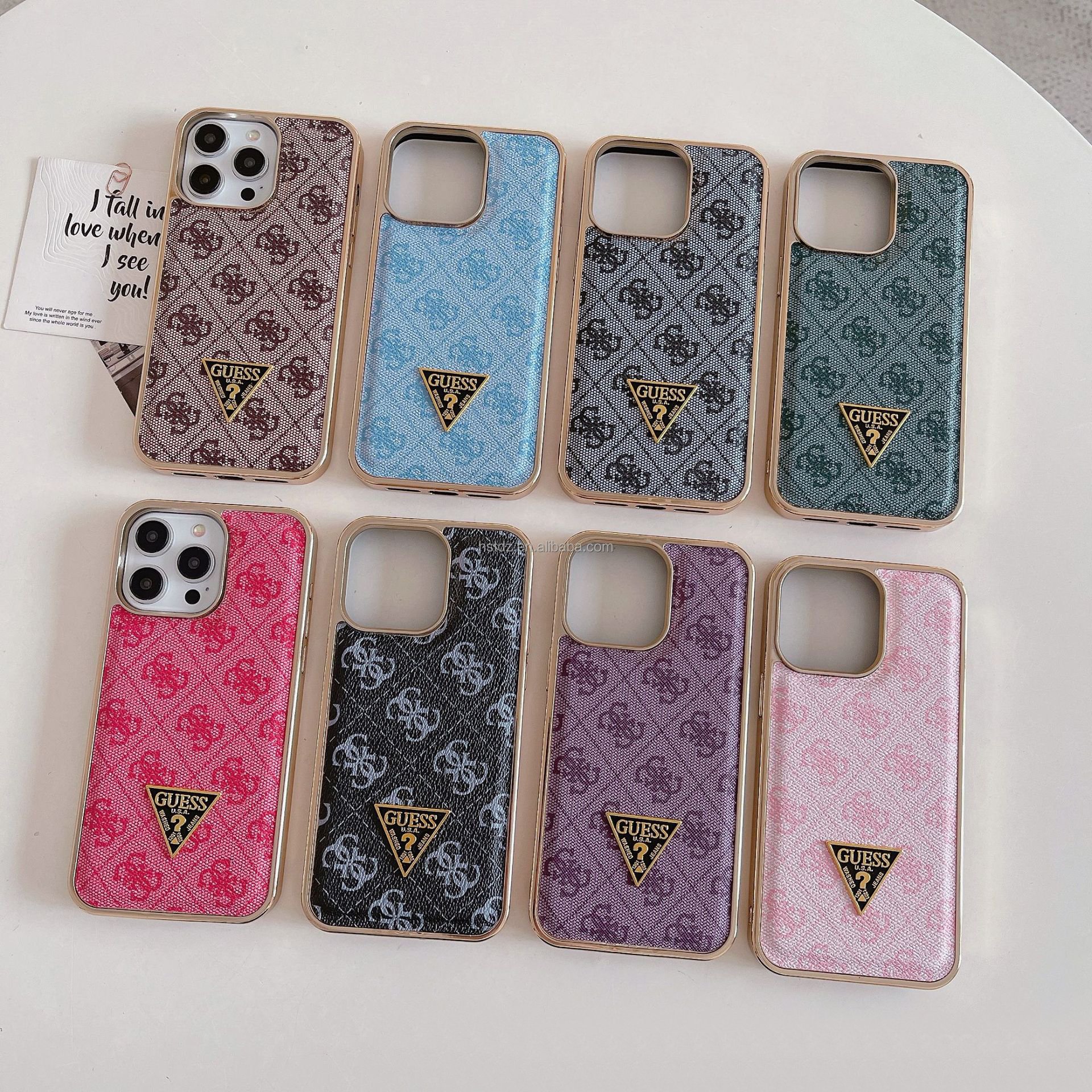 for iphone 14 15 16 guess phone cases Colorful Leather Mobile Phone Accessories Case Back guess mobile case For Iphone