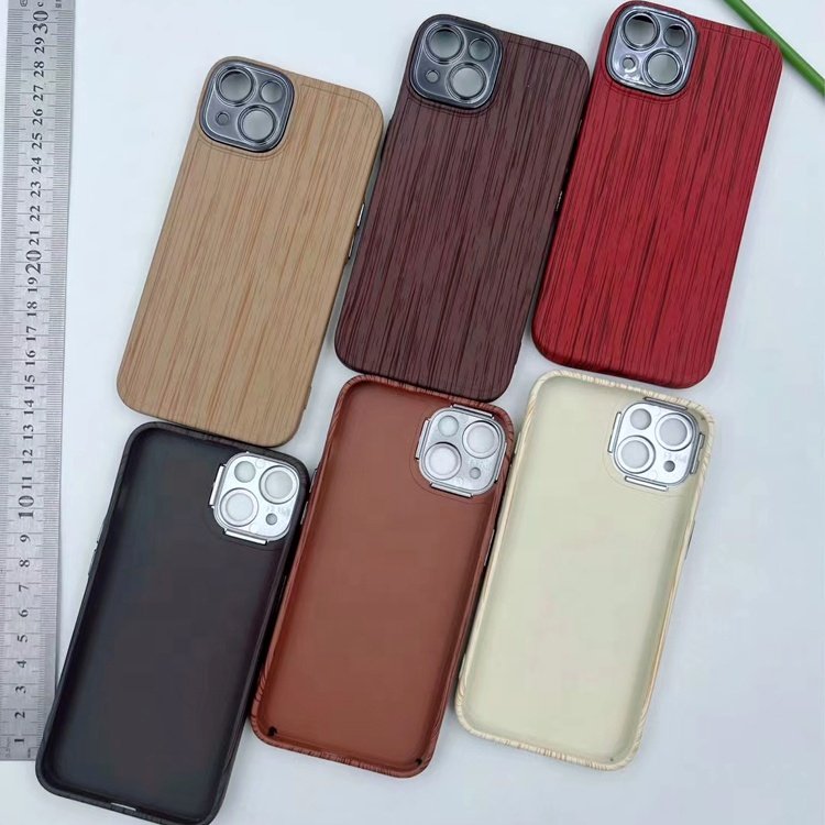 stylish trendy wholesale factory price high quality wooden grain mobile phone case for iphone 15 14 13 12 11 pro max plus 7 8