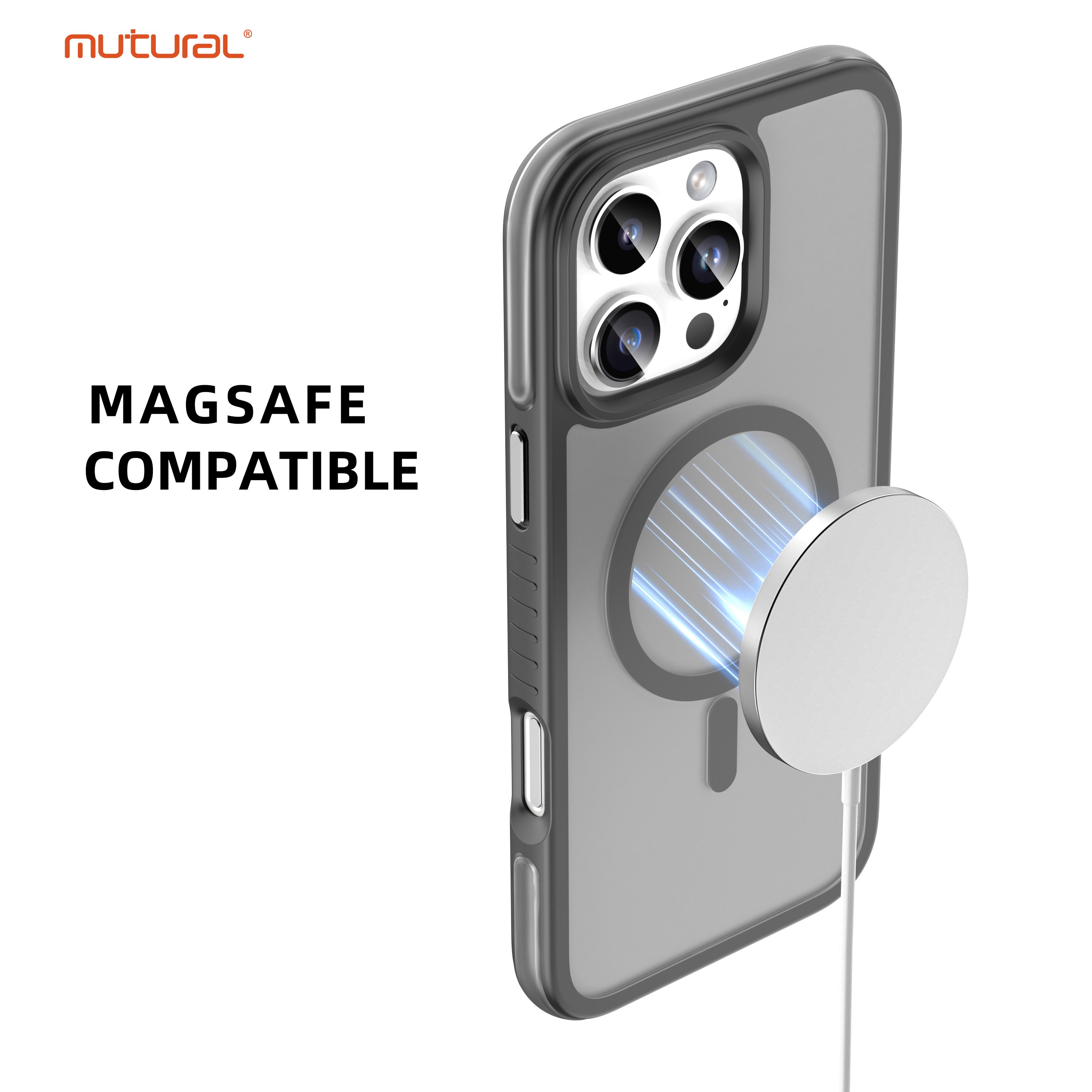 Mutural Airbag Series Strong Corners with Bumper Phone Case Translucent Matte Back Shockproof Cases for iPhone 16 Pro max