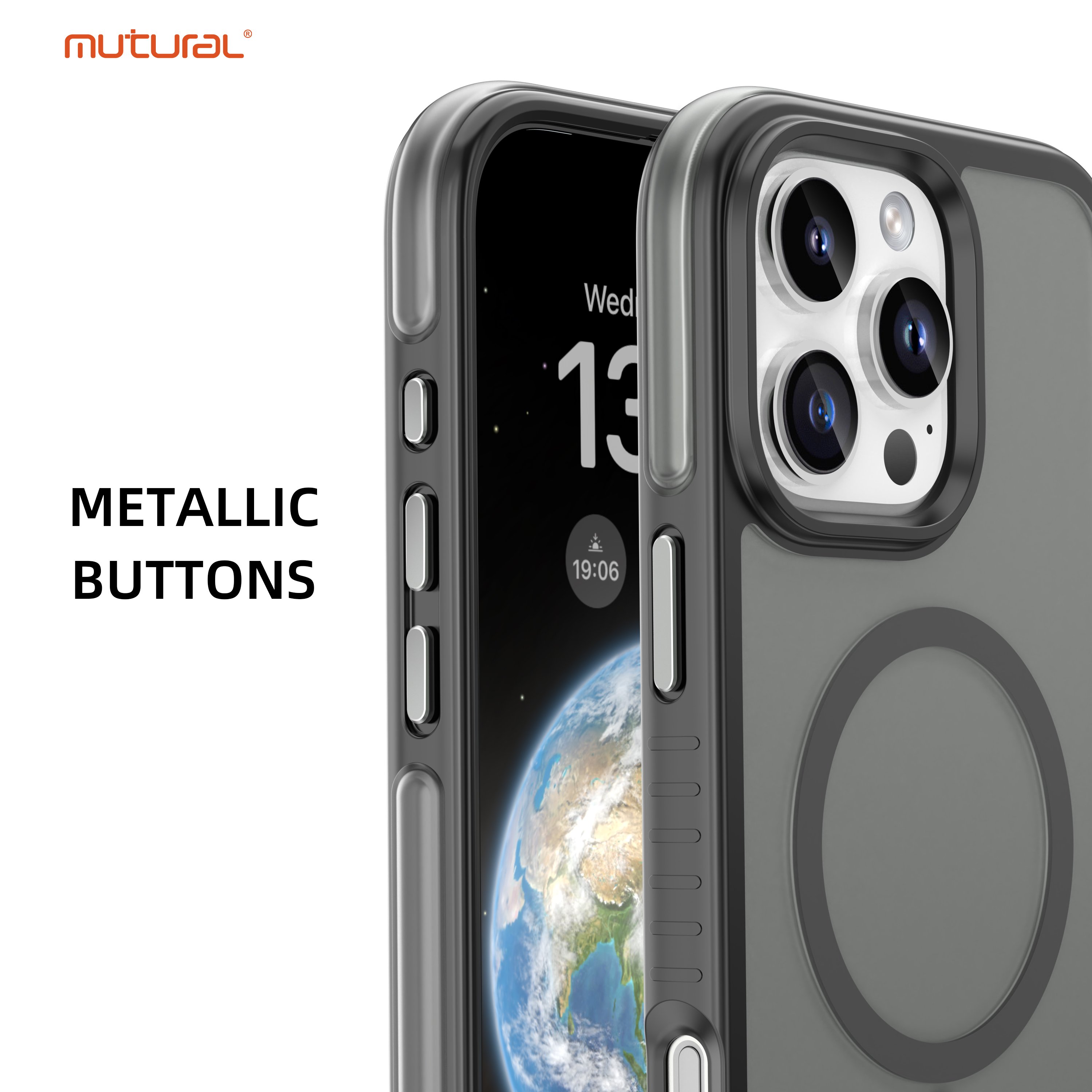 Mutural Airbag Series Strong Corners with Bumper Phone Case Translucent Matte Back Shockproof Cases for iPhone 16 Pro max