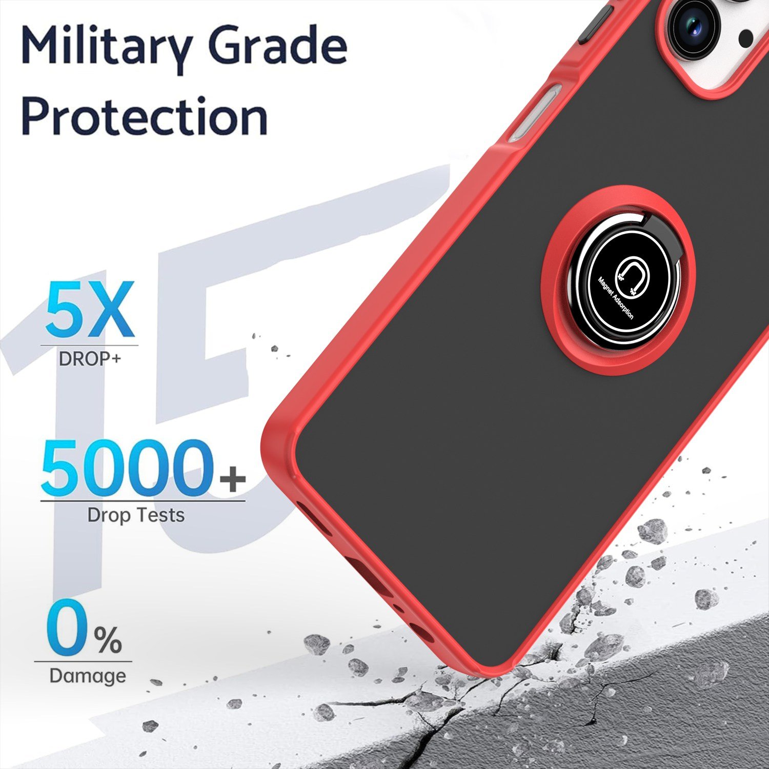 Translucent Smoke Mobile Phone Cases For Samsung Galaxy A06 A06s A16 5G Slim Ring Holder Kickstand Shockproof Back Cover