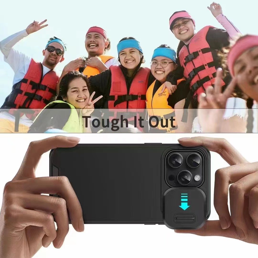 Popular Design Slide Camera Cover Heavy Duty Rugged Protection Mobile Phone Case For Iphone16 15 Pro Max For Samsung Case A15