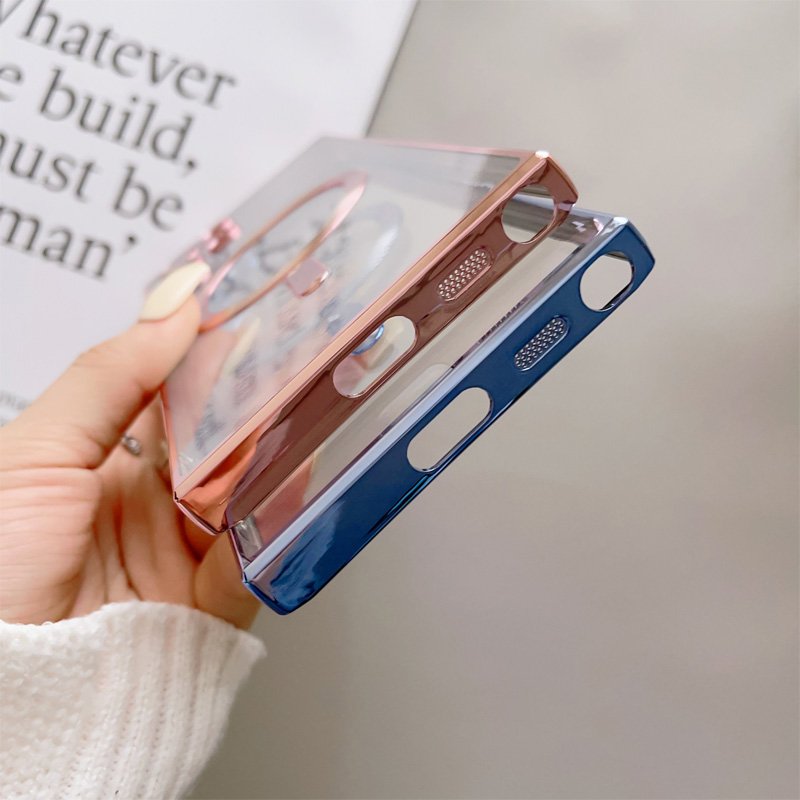 New Luxury Magnetic Electroplate TPU Soft Clear Mobile Phone Cases For S24 Ultra/S23/S22/S21 Wireless Charging Cell Phone Case