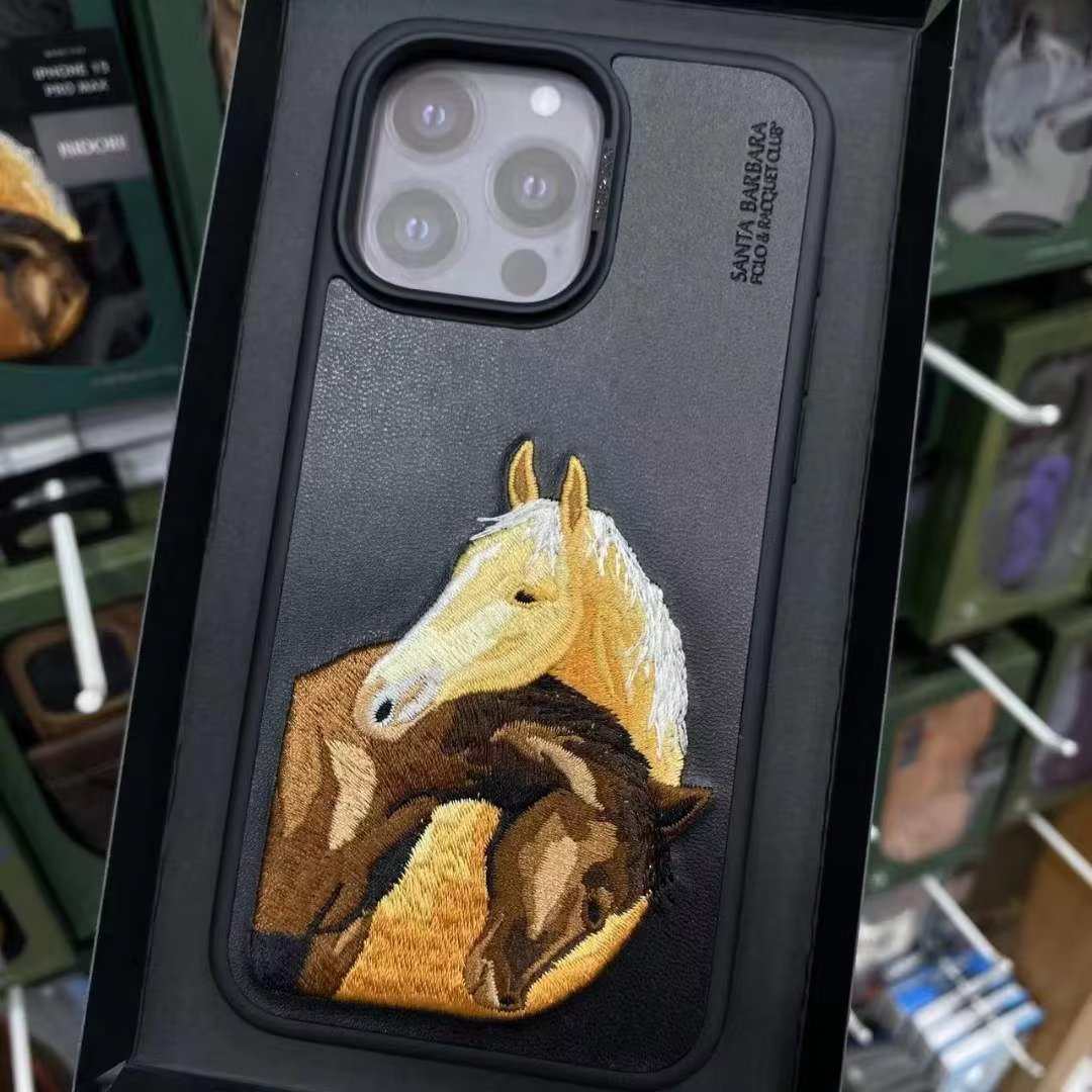 New trending Polo New Horse Embroidery Shockproof Case For Iphone 15 for iPhone 16 pro max With Business Style