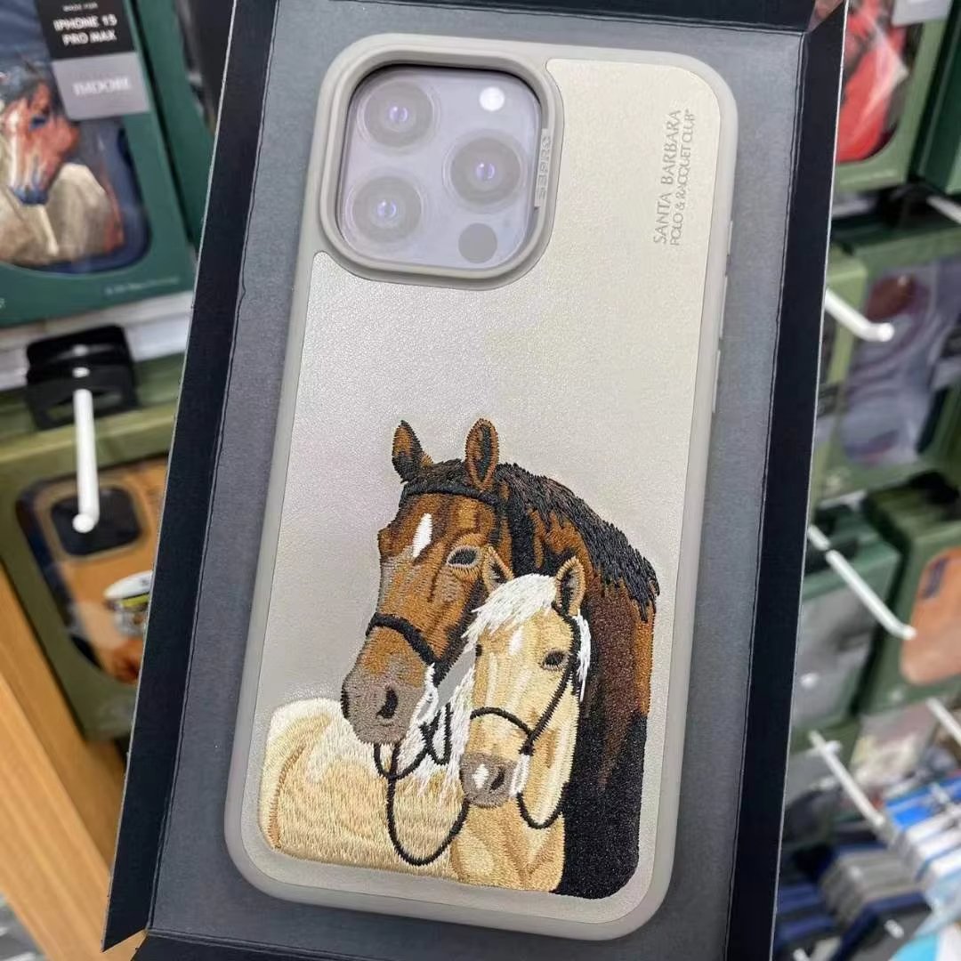 New trending Polo New Horse Embroidery Shockproof Case For Iphone 15 for iPhone 16 pro max With Business Style