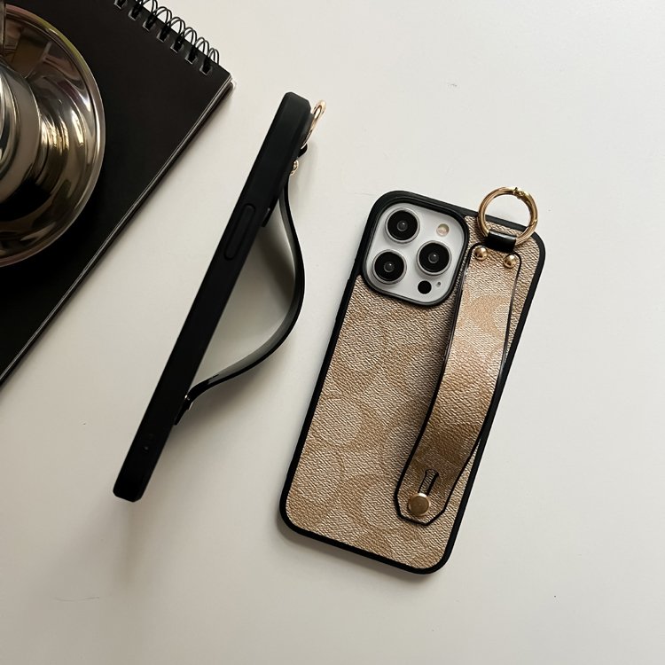Luxury Fashion Brand Design Wristband PU Leather Phone Case For iPhone 15 Pro Max 14 13 12 11 X XR XS 7 8 Plus