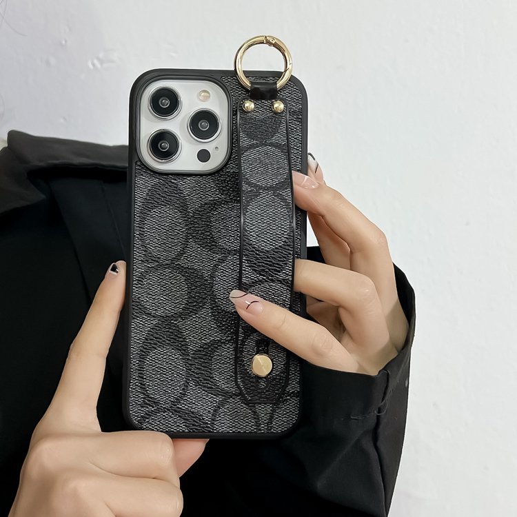 Luxury Fashion Brand Design Wristband PU Leather Phone Case For iPhone 15 Pro Max 14 13 12 11 X XR XS 7 8 Plus