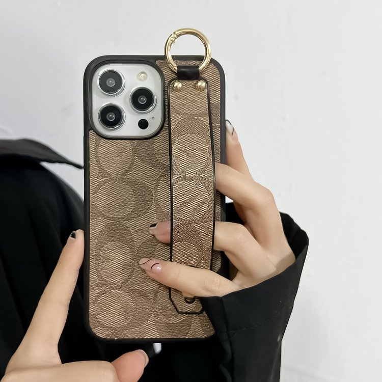 Luxury Fashion Brand Design Wristband PU Leather Phone Case For iPhone 15 Pro Max 14 13 12 11 X XR XS 7 8 Plus