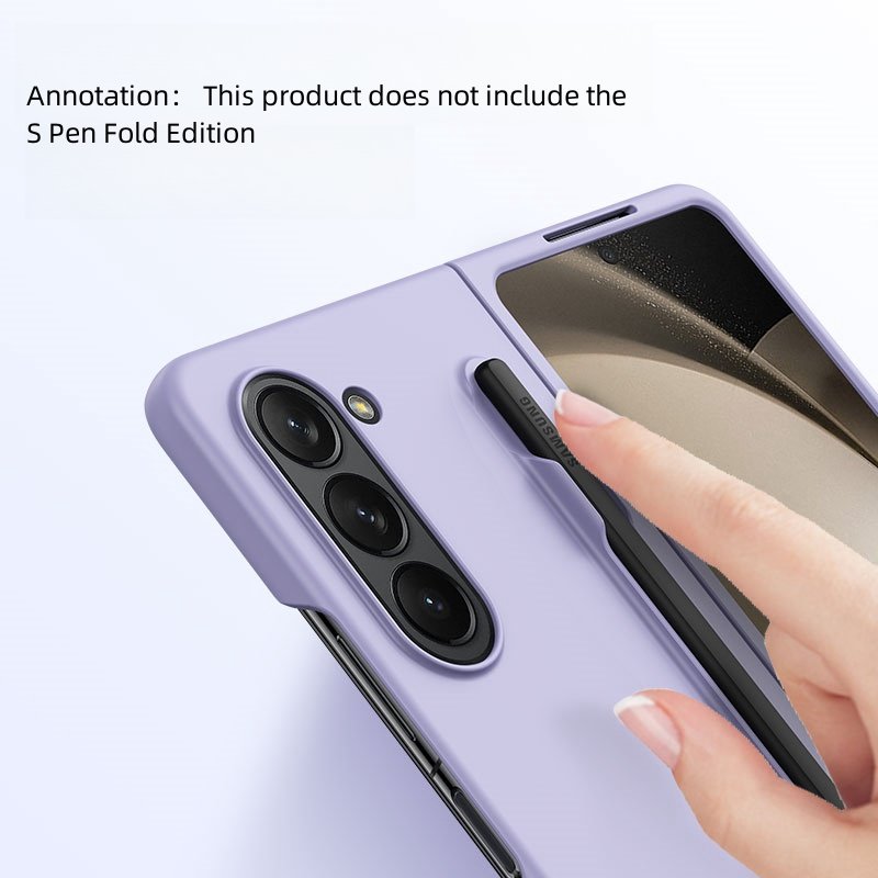 For Samsung Z Fold 6 5 Mobile Phone Case Integrated Pen Slot Anti-Fall Protective Cover featuring External Screen Tempered Film