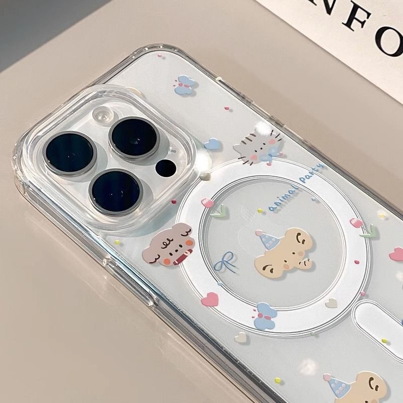 New Popular Transparent Magnetic Circle Mobile Phone Case For phone 15 Pro Max 12 13 14 11 X/XS XR