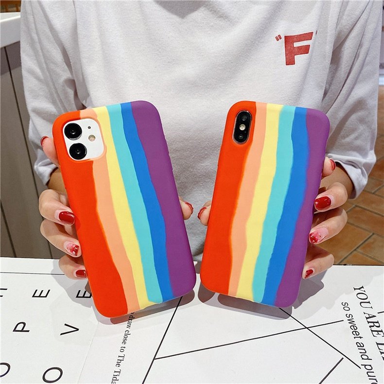 Wholesale Price Silicone Rainbow Tpu Shockproof Back Cover Phone 13 12 11 Mini Pro Max XR XS X Phone Case
