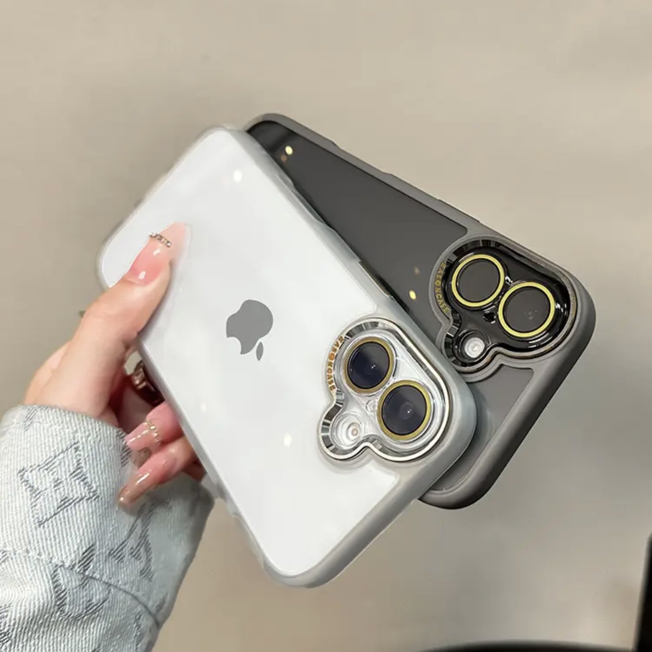 New Desgin Transparent Acrylic Case For iPhone 16 15 14 13 12 Pro Max With Camera Lens Protector Shockproof Phone Cover