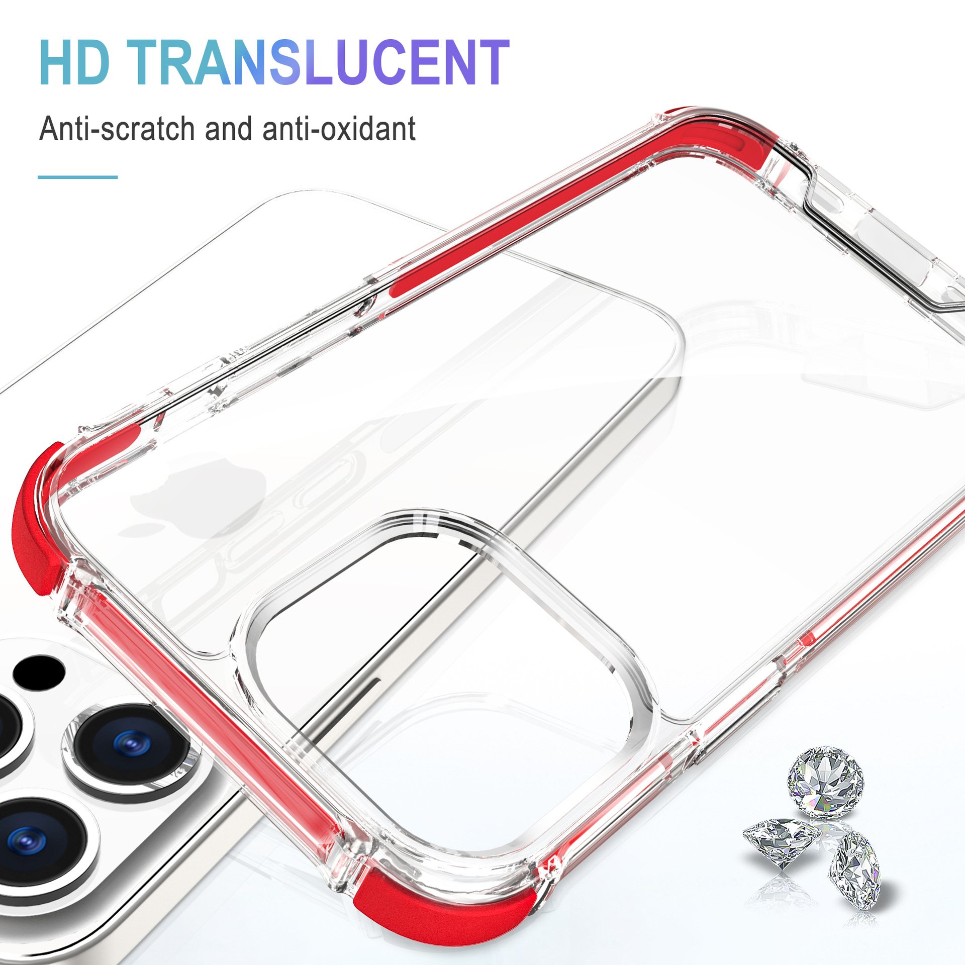 Factory price Colorful edge PC clear phone case Transparent phone cover for iphone 16 pro max