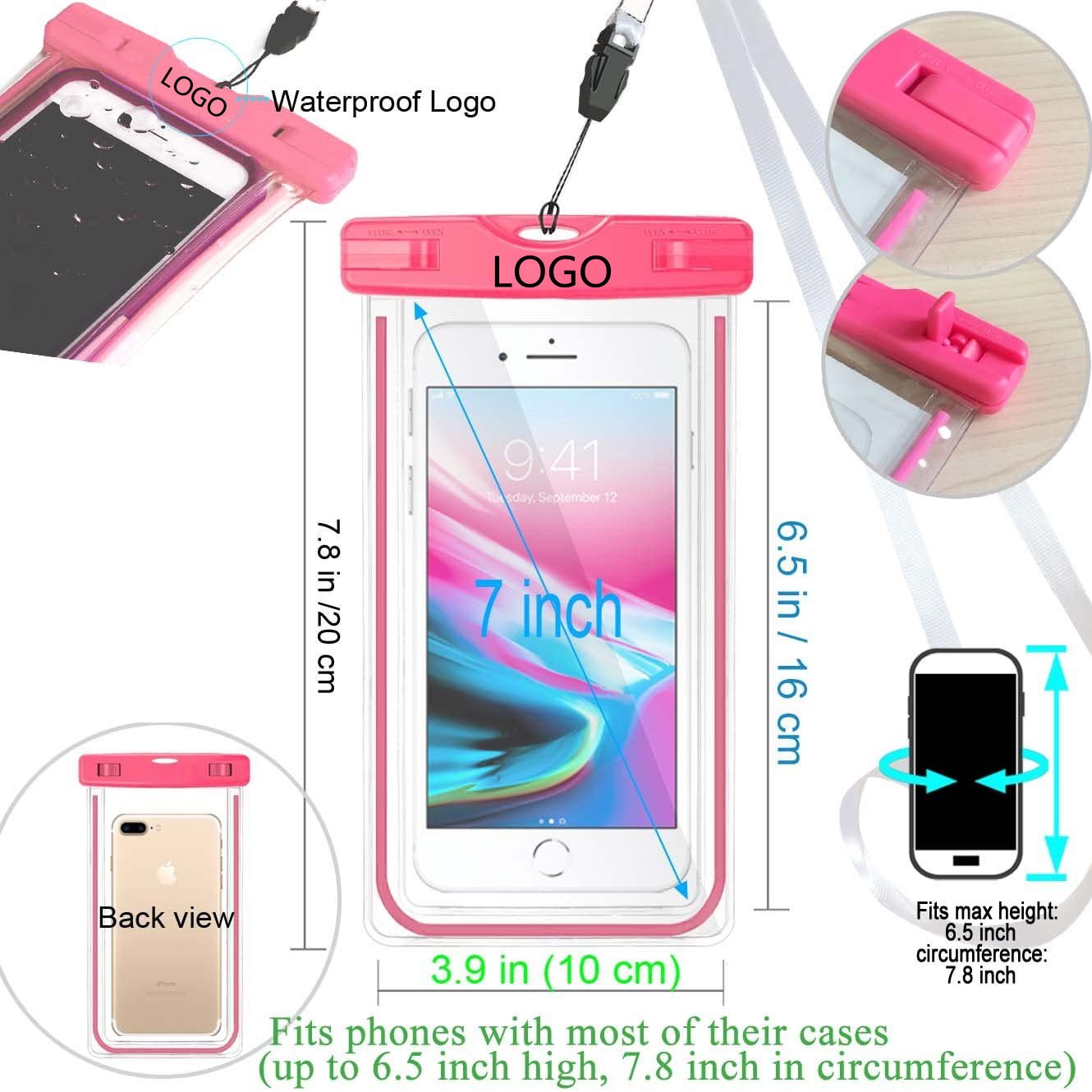 FREE SAMPLE Wholesale PVC Universal Size Underwater IPX8 Water proof Pouch Case Waterproof Phone Bag for Mobile Phone