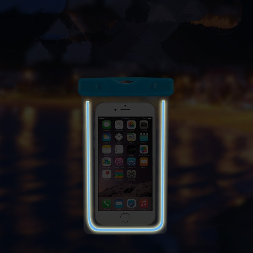 Free Sample Custom Logo Universal Fluorescent Swimming Phone Case PVC Waterproof Phone Bag Touch Screen Phone Cover